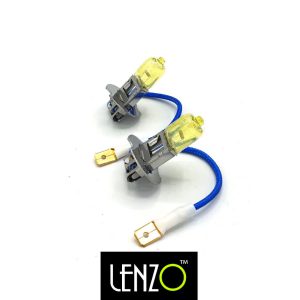 لامپ مدل هالوژن پکی زرد و یخی استار (جفتی) پایه H3 برند لنزو