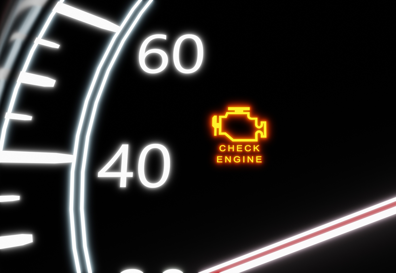 چراغ موتور نارنجی چشمک‌زن