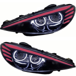 چراغ جلو پژو 206 طرح نیو باکستر قرمز برند NGCO