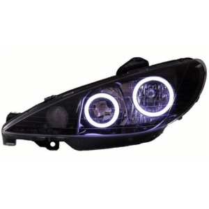 چراغ جلو پژو 206 طرح نیو باکستر سفید برند NGCO