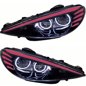 چراغ جلو پژو 206 طرح نیو باکستر قرمز برند NGCO